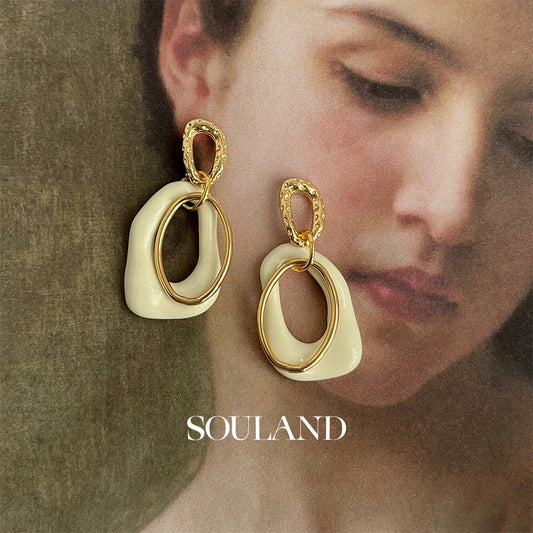 Ivory Loop Statement Earrings