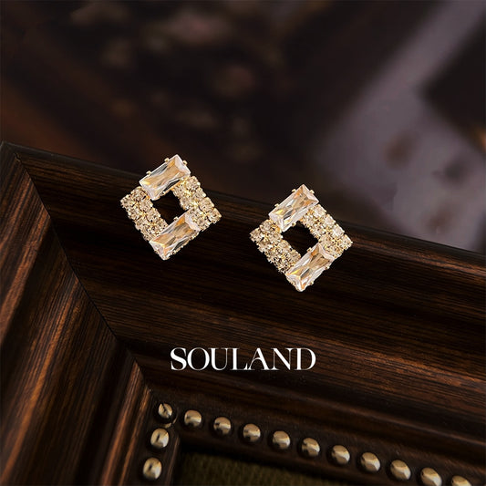 Geometric Zircon Earrings