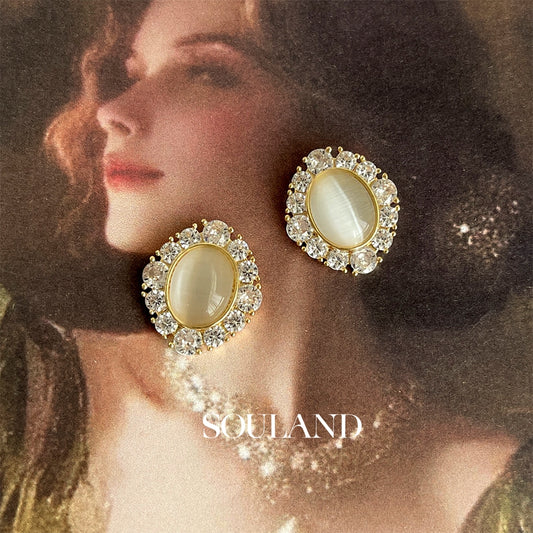 Moonlight Halo Cat’s Eye Earrings |