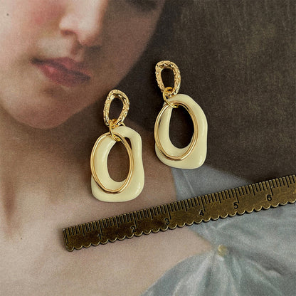 Ivory Loop Statement Earrings
