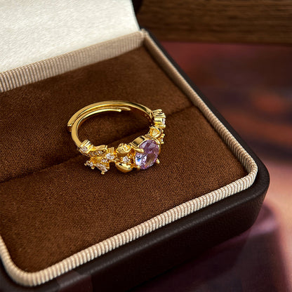 Lavender Bloom Zircon Ring