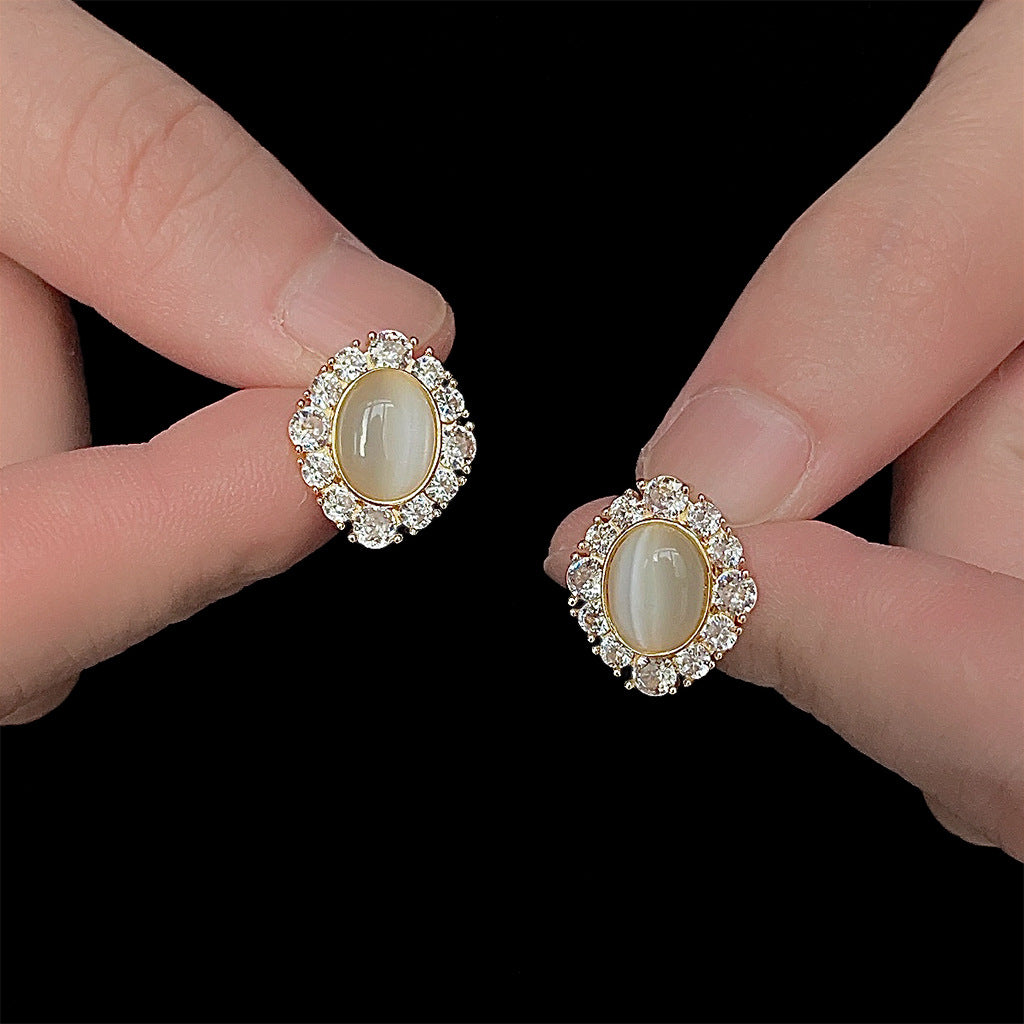 Moonlight Halo Cat’s Eye Earrings |