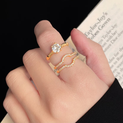 Elegant Zircon Ring Set