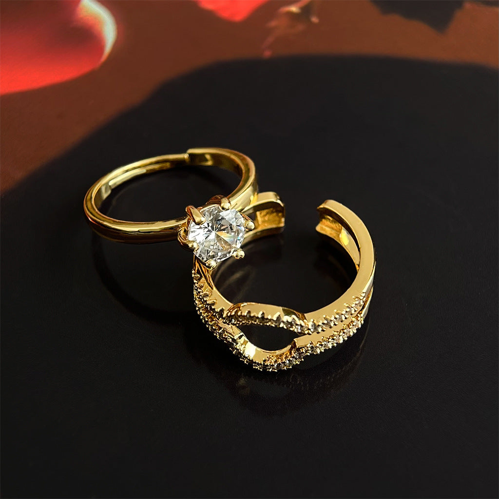Elegant Zircon Ring Set