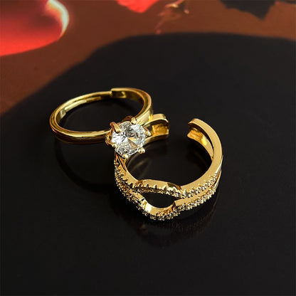 Elegant Zircon Ring Set